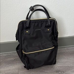 Kroser Black Backpack with Gold Accents